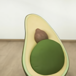 an AI generated image of an avocado chair