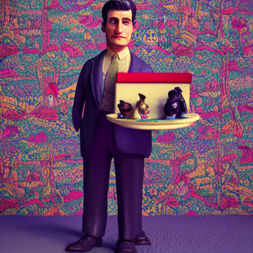 an AI generated image of dale cooper with cats